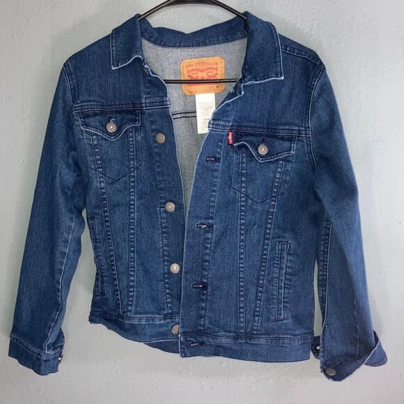 Levi's Dark Wash Denim Jacket Girls M (10/12) #711 - Picture 1 of 5